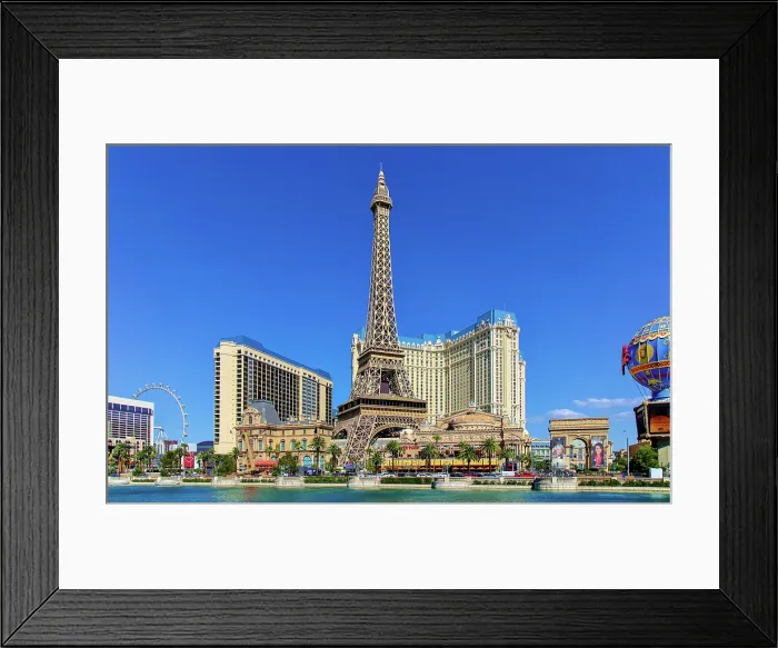 Framed Print : The Paris Las Vegas Hotel and Casino, featuring a half scale Eiffel Tower, The Strip, Las Vegas, Nevada, United States of America Framed Print : The Paris Las Vegas Hotel and Casino, featuring a half scale Eiffel Tower, The Strip, Las Vegas, Nevada, United States of America