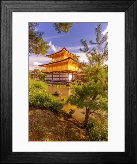 Framed Print : View of Golden Temple (Kinkaku-ji) (Temple of the Golden Pavilion), UNESCO, Kyoto, Honshu, Japan Framed Print : View of Golden Temple (Kinkaku-ji) (Temple of the Golden Pavilion), UNESCO, Kyoto, Honshu, Japan