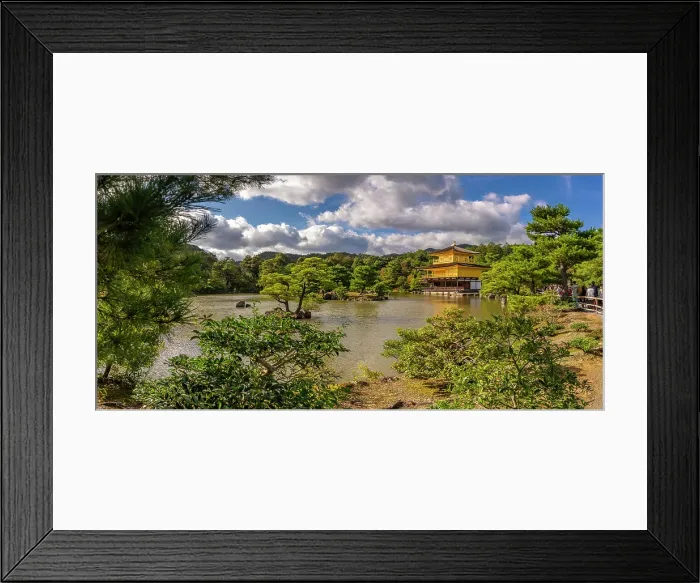 Framed Print : View of Golden Temple (Kinkaku-ji) (Temple of the Golden Pavilion), UNESCO, Kyoto, Honshu, Japan