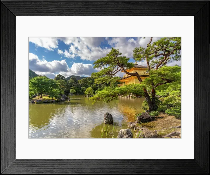 Framed Print : View of Golden Temple (Kinkaku-ji) (Temple of the Golden Pavilion), UNESCO, Kyoto, Honshu, Japan Framed Print : View of Golden Temple (Kinkaku-ji) (Temple of the Golden Pavilion), UNESCO, Kyoto, Honshu, Japan