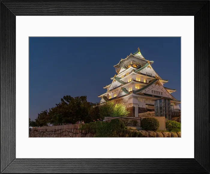 Framed Print : View of Osaka Castle (Osaka-jo) at dusk, Chuo Ward, Osaka, Honshu, Japan Framed Print : View of Osaka Castle (Osaka-jo) at dusk, Chuo Ward, Osaka, Honshu, Japan