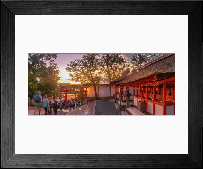 Framed Print : View of Torii Gate at Fushimi Inari Shrine at dusk, Fukakusa Yabunouchicho, Fushimi Ward, Kyoto, Honshu, Japan Framed Print : View of Torii Gate at Fushimi Inari Shrine at dusk, Fukakusa Yabunouchicho, Fushimi Ward, Kyoto, Honshu, Japan