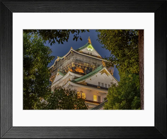 Framed Print : View of Osaka Castle (Osaka-jo) at dusk, Chuo Ward, Osaka, Honshu, Japan Framed Print : View of Osaka Castle (Osaka-jo) at dusk, Chuo Ward, Osaka, Honshu, Japan
