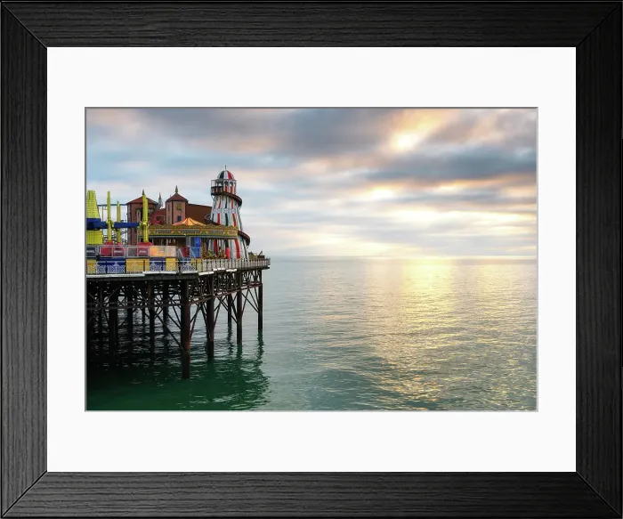 Framed Print : Brighton Palace Pier at sunset, City of Brighton and Hove, East Sussex, England, United Kingdom Framed Print : Brighton Palace Pier at sunset, City of Brighton and Hove, East Sussex, England, United Kingdom