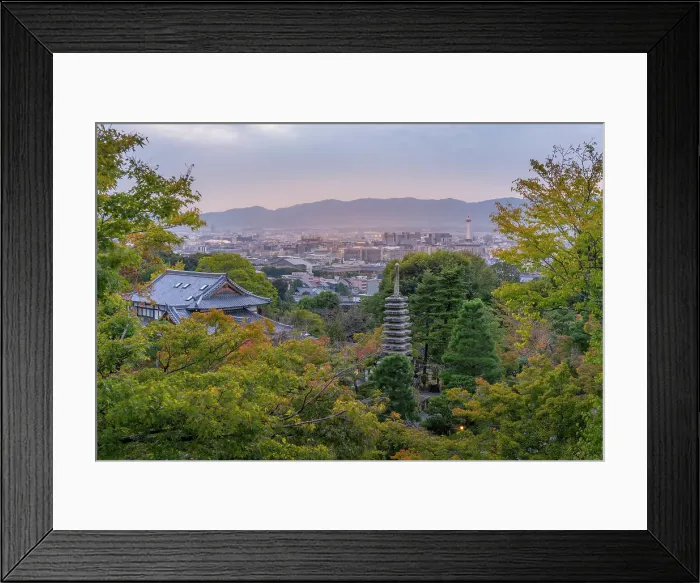 Framed Print : View of Kyoto and Nidec Kyoto Tower from Kiyomizu-dera Temple, Kiyomizu, Higashiyama Ward, Kyoto, Honshu, Japan Framed Print : View of Kyoto and Nidec Kyoto Tower from Kiyomizu-dera Temple, Kiyomizu, Higashiyama Ward, Kyoto, Honshu, Japan