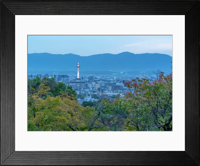 Framed Print : View of Kyoto and Nidec Kyoto Tower from Kiyomizu-dera Temple, Kiyomizu, Higashiyama Ward, Kyoto, Honshu, Japan Framed Print : View of Kyoto and Nidec Kyoto Tower from Kiyomizu-dera Temple, Kiyomizu, Higashiyama Ward, Kyoto, Honshu, Japan