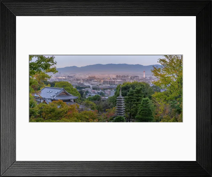 Framed Print : View of Kyoto and Nidec Kyoto Tower from Kiyomizu-dera Temple, Kiyomizu, Higashiyama Ward, Kyoto, Honshu, Japan Framed Print : View of Kyoto and Nidec Kyoto Tower from Kiyomizu-dera Temple, Kiyomizu, Higashiyama Ward, Kyoto, Honshu, Japan