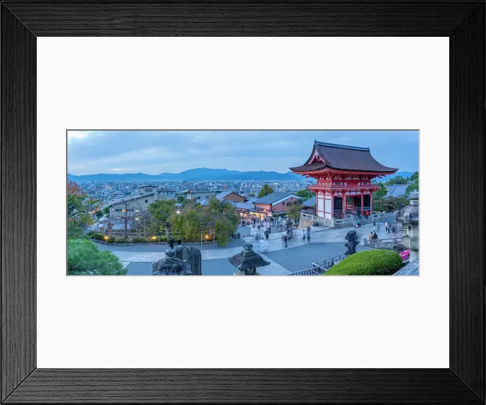 Framed Print : View of Kyoto and Kiyomizu-dera Niomon Gate at Kiyomizu-dera Temple at sunset, Kiyomizu, Higashiyama Ward, Kyoto, Honshu, Japan Framed Print : View of Kyoto and Kiyomizu-dera Niomon Gate at Kiyomizu-dera Temple at sunset, Kiyomizu, Higashiyama Ward, Kyoto, Honshu, Japan