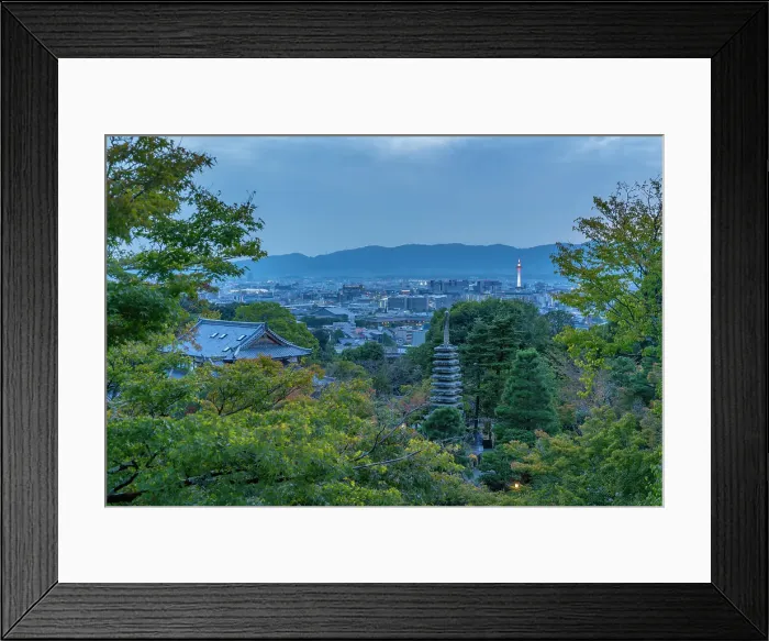 Framed Print : View of Kyoto and Nidec Kyoto Tower from Kiyomizu-dera Temple, Kiyomizu, Higashiyama Ward, Kyoto, Honshu, Japan Framed Print : View of Kyoto and Nidec Kyoto Tower from Kiyomizu-dera Temple, Kiyomizu, Higashiyama Ward, Kyoto, Honshu, Japan