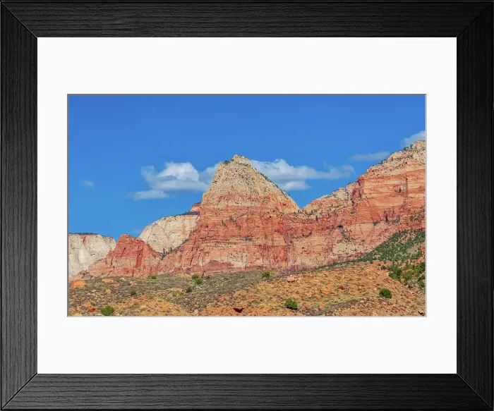 Framed Print : Watchman Mountain, 6545 ft, near Springdale, Utah, United States of America Framed Print : Watchman Mountain, 6545 ft, near Springdale, Utah, United States of America
