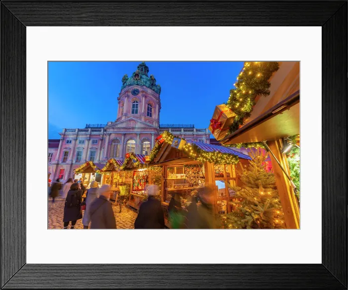 Framed Print : View of Christmas market at Charlottenburg Palace in Schloss Charlottenburg at dusk, Berlin, Germany Framed Print : View of Christmas market at Charlottenburg Palace in Schloss Charlottenburg at dusk, Berlin, Germany