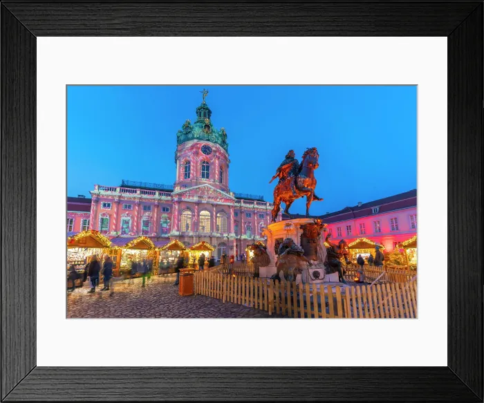 Framed Print : View of Christmas market at Charlottenburg Palace in Schloss Charlottenburg at dusk, Berlin, Germany Framed Print : View of Christmas market at Charlottenburg Palace in Schloss Charlottenburg at dusk, Berlin, Germany