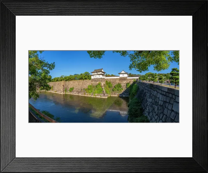 Framed Print : View of Sengan-yagura Turret and moat at Osaka Castle (Osaka-jo) on a sunny day, Chuo Ward, Osaka, Honshu, Japan Framed Print : View of Sengan-yagura Turret and moat at Osaka Castle (Osaka-jo) on a sunny day, Chuo Ward, Osaka, Honshu, Japan