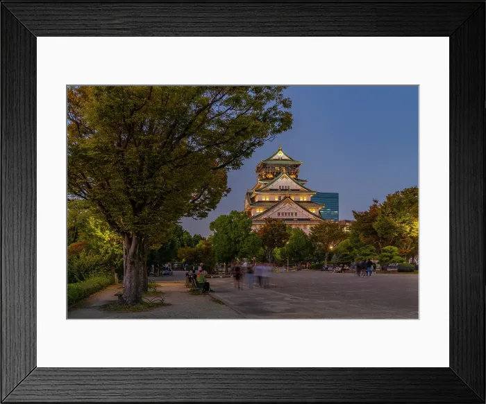 Framed Print : View of Osaka Castle (Osaka-jo) at dusk, Chuo Ward, Osaka, Honshu, Japan Framed Print : View of Osaka Castle (Osaka-jo) at dusk, Chuo Ward, Osaka, Honshu, Japan