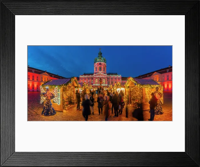 Framed Print : View of Christmas market at Charlottenburg Palace in Schloss Charlottenburg at dusk, Berlin, Germany Framed Print : View of Christmas market at Charlottenburg Palace in Schloss Charlottenburg at dusk, Berlin, Germany