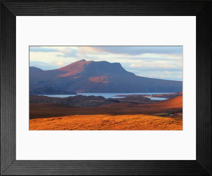 Framed Print : Looking towards Ben Mor Coigach from Assynt, Sutherland, Highlands, Scotland, United Kingdom Framed Print : Looking towards Ben Mor Coigach from Assynt, Sutherland, Highlands, Scotland, United Kingdom