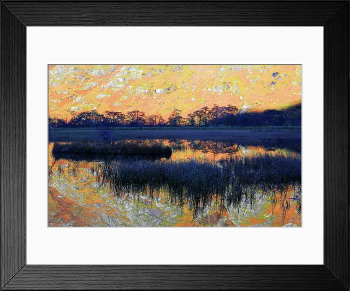 Framed Print : Reflections in Loch Shiel, Glenshiel, Highlands, Scotland, United Kingdom