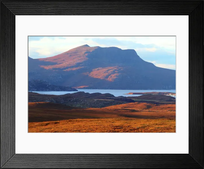 Framed Print : Looking towards Ben Mor Coigach from Assynt, Sutherland, Highlands, Scotland, United Kingdom Framed Print : Looking towards Ben Mor Coigach from Assynt, Sutherland, Highlands, Scotland, United Kingdom