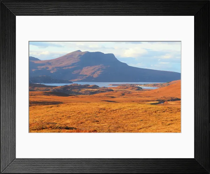 Framed Print : Looking towards Ben Mor Coigach from Assynt, Sutherland, Highlands, Scotland, United Kingdom Framed Print : Looking towards Ben Mor Coigach from Assynt, Sutherland, Highlands, Scotland, United Kingdom