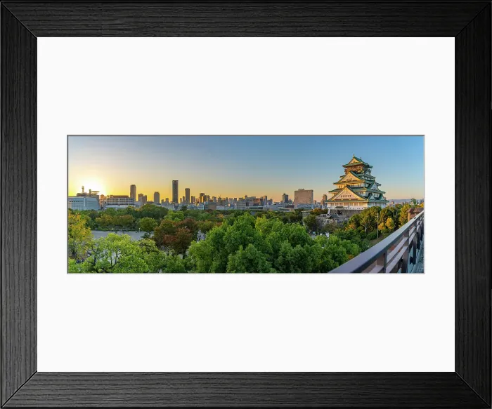 Framed Print : Elevated view of Osaka Castle (Osaka-jo) at sunset, Chuo Ward, Osaka, Honshu, Japan Framed Print : Elevated view of Osaka Castle (Osaka-jo) at sunset, Chuo Ward, Osaka, Honshu, Japan