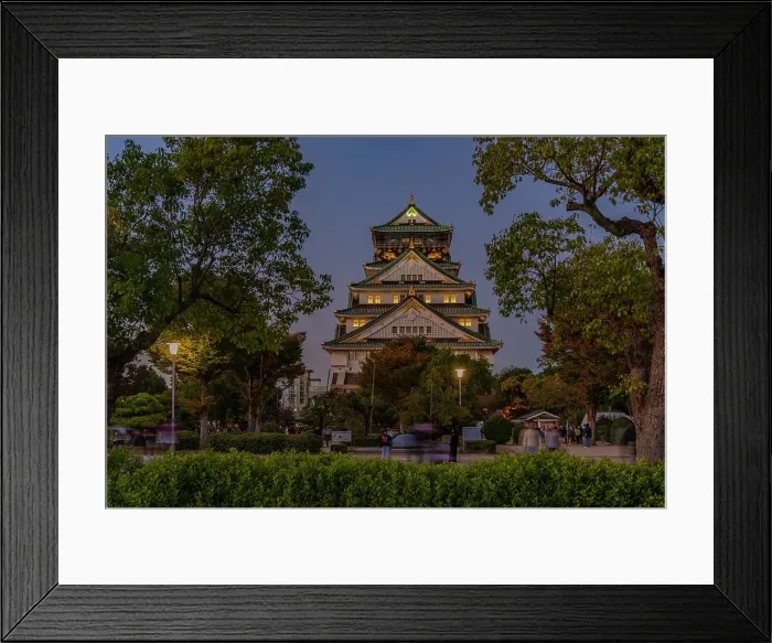 Framed Print : View of Osaka Castle (Osaka-jo) at dusk, Chuo Ward, Osaka, Honshu, Japan Framed Print : View of Osaka Castle (Osaka-jo) at dusk, Chuo Ward, Osaka, Honshu, Japan