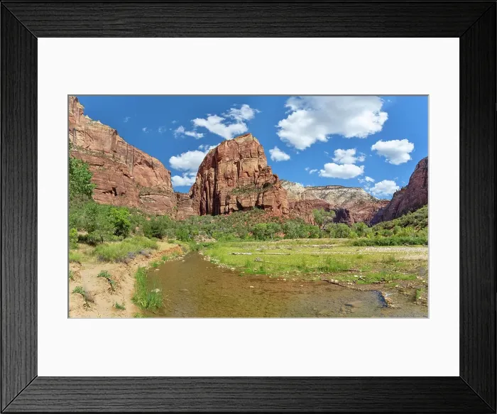 Framed Print : Angels Landing, a rock formation 1488 feet high, Zion National Park, Utah, United States of America