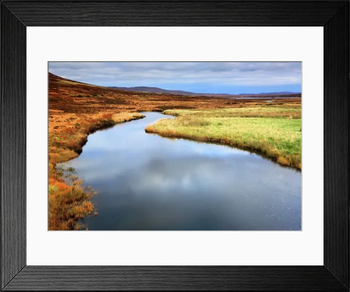 Framed Print : River and moorland, Sutherland, Highlands, Scotland, United Kingdom Framed Print : River and moorland, Sutherland, Highlands, Scotland, United Kingdom