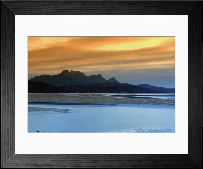 Framed Print : Kyle of Tongue and Ben Loyal at sunset, Sutherland, Highlands, Scotland, United Kingdom Framed Print : Kyle of Tongue and Ben Loyal at sunset, Sutherland, Highlands, Scotland, United Kingdom