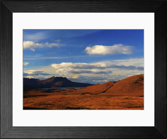 Framed Print : Looking towards Ben Mor Coigach from Assynt, Sutherland, Highlands, Scotland, United Kingdom Framed Print : Looking towards Ben Mor Coigach from Assynt, Sutherland, Highlands, Scotland, United Kingdom