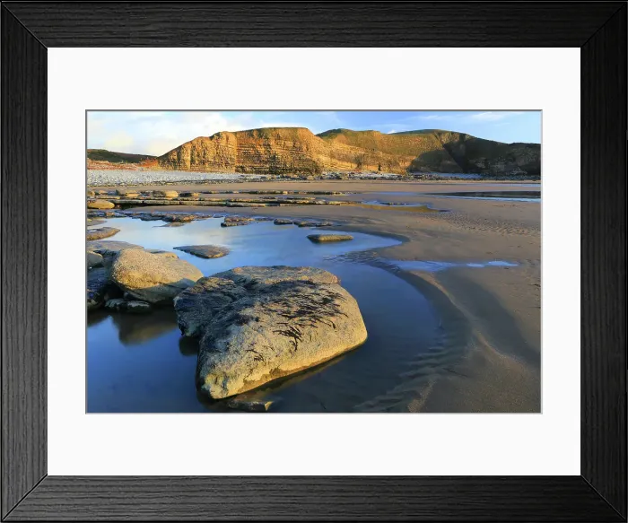 Framed Print : Limestone cliffs and beach, Dunraven Bay, Southerndown, Vale of Glamorgan, South Wales, United Kingdom Framed Print : Limestone cliffs and beach, Dunraven Bay, Southerndown, Vale of Glamorgan, South Wales, United Kingdom