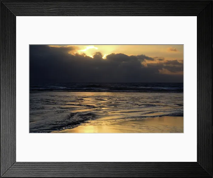 Framed Print : Sunset over the beach from Dunraven Bay, Southerndown, Vale of Glamorgan, South Wales, United Kingdom