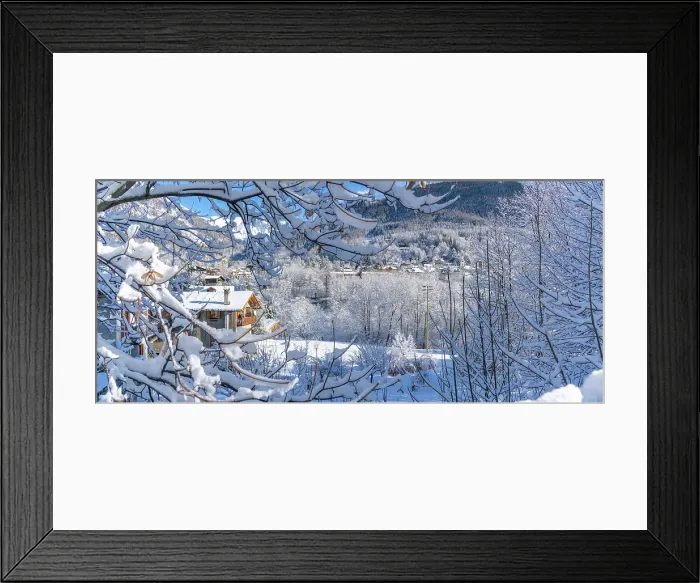 Framed Print : View of snow covered trees, mountains and Courmayeur from Dolonne in winter, Courmayeur, Aosta Valley, Italian Alps, Italy Framed Print : View of snow covered trees, mountains and Courmayeur from Dolonne in winter, Courmayeur, Aosta Valley, Italian Alps, Italy