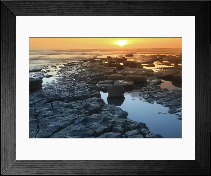 Framed Print : Sunset over the Bristol Channel from Dunraven Bay, Southerndown, South Wales, United Kingdom Framed Print : Sunset over the Bristol Channel from Dunraven Bay, Southerndown, South Wales, United Kingdom