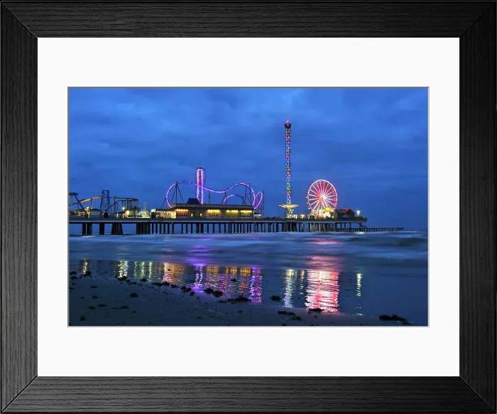 Framed Print : Historic Pleasure Pier, Galveston island, Gulf of Mexico, Texas, United States of America Framed Print : Historic Pleasure Pier, Galveston island, Gulf of Mexico, Texas, United States of America