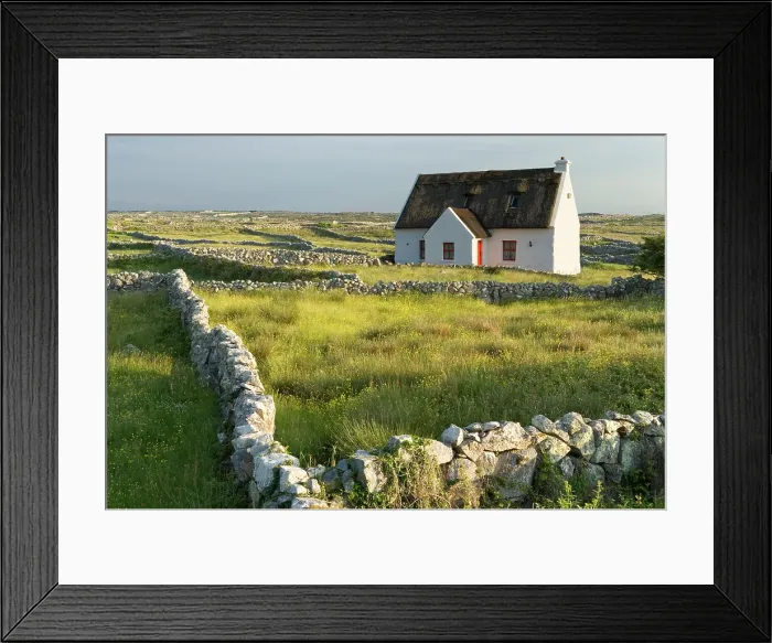 Framed Print : Cottage and low stone wall, Connemara, County Galway, Connacht, Republic of Ireland Framed Print : Cottage and low stone wall, Connemara, County Galway, Connacht, Republic of Ireland