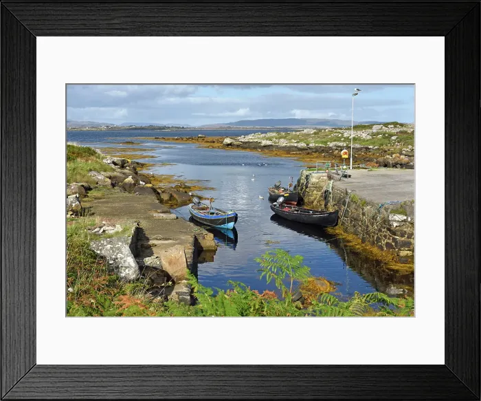 Framed Print : Small harbour on Lettermore island, west coast, Connemara, County Galway, Connacht, Republic of Ireland Framed Print : Small harbour on Lettermore island, west coast, Connemara, County Galway, Connacht, Republic of Ireland