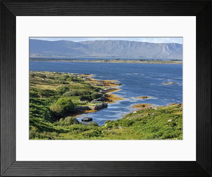 Framed Print : Landscape at the north of Lettermore island, west coast, Connemara, County Galway, Connacht, Republic of Ireland Framed Print : Landscape at the north of Lettermore island, west coast, Connemara, County Galway, Connacht, Republic of Ireland