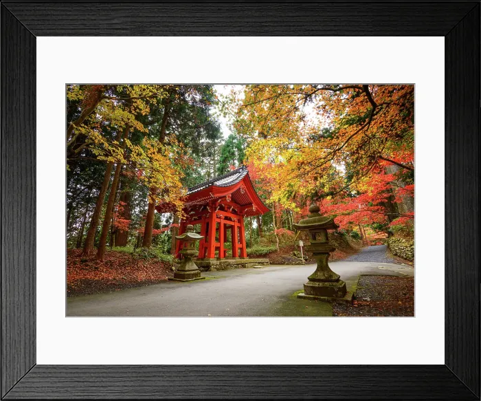 Framed Print : Traditional Shoro (bell tower) surrounded by vivid autumn foliage on Mount Hiei, near the historic Enryaku-ji Temple, Ohara, Kyoto, Honshu, Japan Framed Print : Traditional Shoro (bell tower) surrounded by vivid autumn foliage on Mount Hiei, near the historic Enryaku-ji Temple, Ohara, Kyoto, Honshu, Japan
