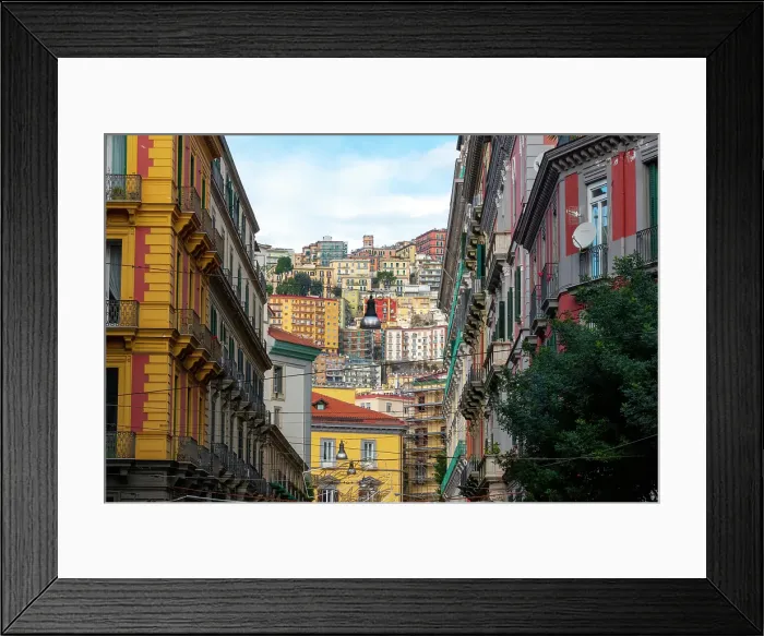 Framed Print : Residential Buildings fill the hills surrounding Naples, Campania, Italy Framed Print : Residential Buildings fill the hills surrounding Naples, Campania, Italy