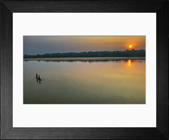 Framed Print : Locals in a canoe, Sangha River, Dzanga Sangha National Park, UNESCO, Central African Republic Framed Print : Locals in a canoe, Sangha River, Dzanga Sangha National Park, UNESCO, Central African Republic