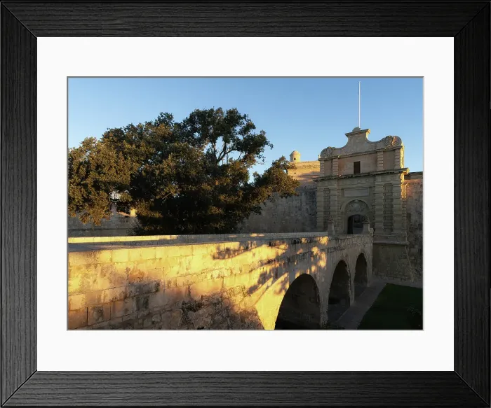 Framed Print : Mdina Gate at sunrise, Mdina, Malta Framed Print : Mdina Gate at sunrise, Mdina, Malta