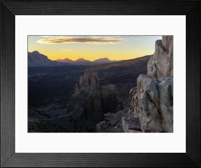 Framed Print : View from La Ruleta viewpoint at sunset, Teide National Park, UNESCO, La Orotava, Tenerife, Canary Islands, Atlantic, Spain Framed Print : View from La Ruleta viewpoint at sunset, Teide National Park, UNESCO, La Orotava, Tenerife, Canary Islands, Atlantic, Spain