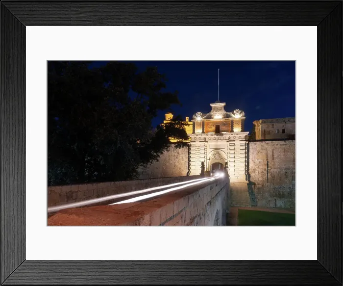Framed Print : Mdina Gate at blue hour, Mdina, Malta Framed Print : Mdina Gate at blue hour, Mdina, Malta