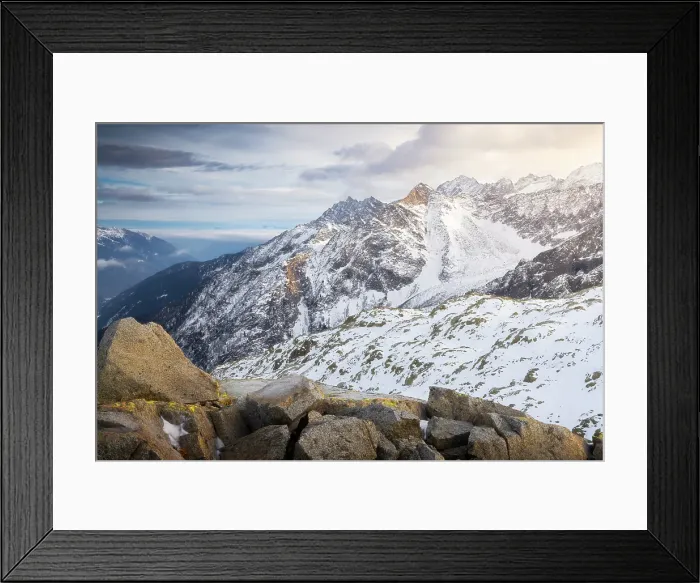 Framed Print : View of Cima Palu from Passo Paradiso at Tonale Pass, Trento, Trentino Alto Adige, Italy Framed Print : View of Cima Palu from Passo Paradiso at Tonale Pass, Trento, Trentino Alto Adige, Italy