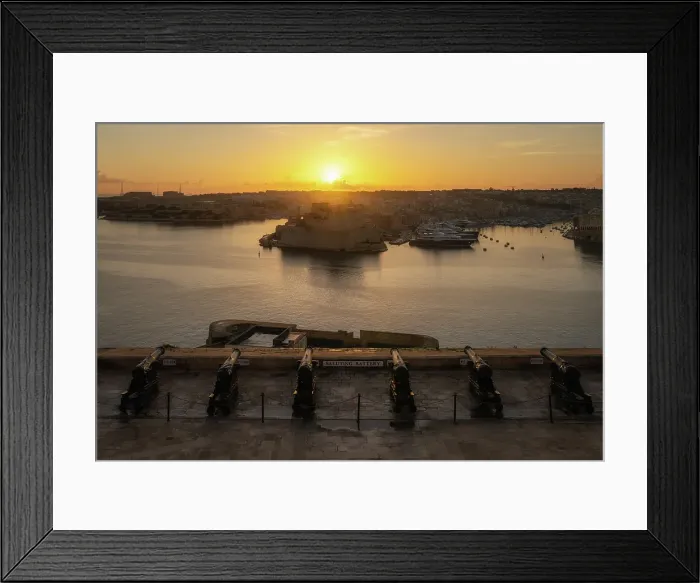 Framed Print : The Saluting Battery at sunrise, Valletta, Malta Framed Print : The Saluting Battery at sunrise, Valletta, Malta