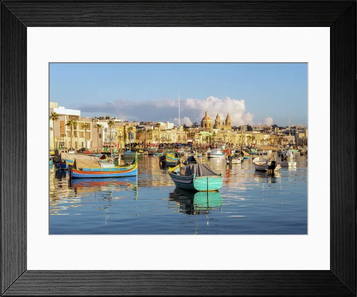 Framed Print : Marsaxlokk Harbour, Marsaxlokk, Malta Framed Print : Marsaxlokk Harbour, Marsaxlokk, Malta