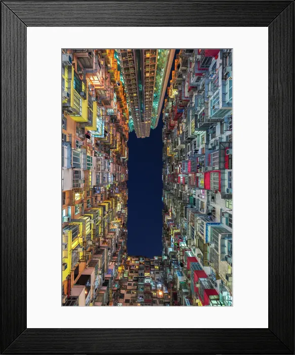 Framed Print : Monster Buildings illuminated at night, Quarry Bay, Hong Kong, China Framed Print : Monster Buildings illuminated at night, Quarry Bay, Hong Kong, China