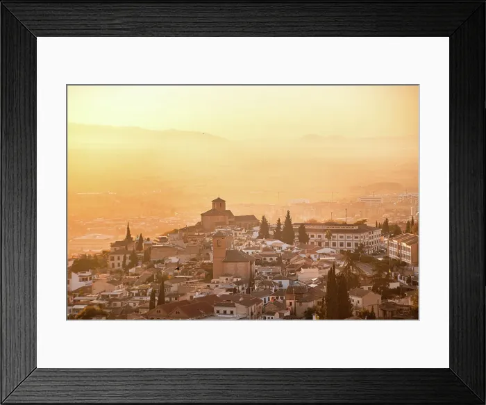 Framed Print : Atmospheric sunset above historic Albaicin and Iglesia de San Cristobal, UNESCO, viewed from San Miguel Alto, Albaicin, Granada, Andalucia, Spain Framed Print : Atmospheric sunset above historic Albaicin and Iglesia de San Cristobal, UNESCO, viewed from San Miguel Alto, Albaicin, Granada, Andalucia, Spain