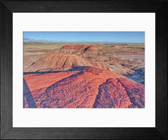 Framed Print : Red hills of bentonite clay overlooking Dead Wash in Petrified Forest National Park, Arizona, United States of America Framed Print : Red hills of bentonite clay overlooking Dead Wash in Petrified Forest National Park, Arizona, United States of America