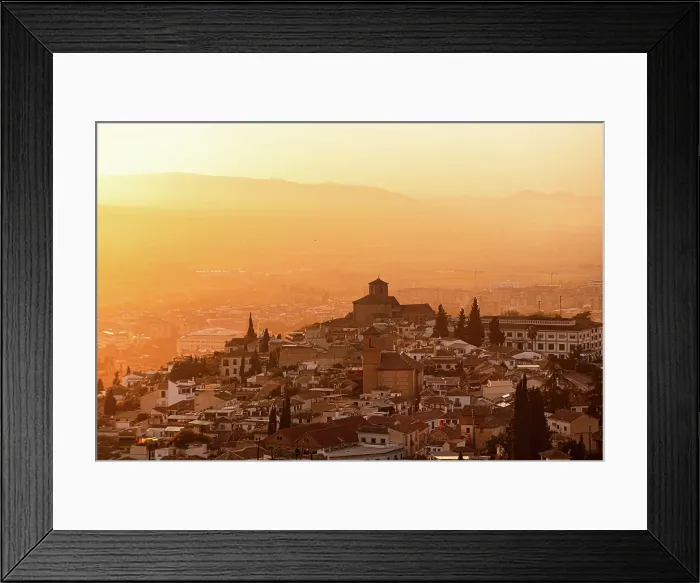 Framed Print : Atmospheric sunset above historic Albaicin and Iglesia de San Cristobal, UNESCO, viewed from San Miguel Alto, Albaicin, Granada, Andalucia, Spain Framed Print : Atmospheric sunset above historic Albaicin and Iglesia de San Cristobal, UNESCO, viewed from San Miguel Alto, Albaicin, Granada, Andalucia, Spain